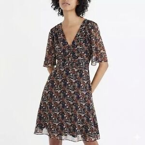 Madewell Orchard Flutter-Sleeve Dress in Prairie Blossoms Wedding Guest Size 0